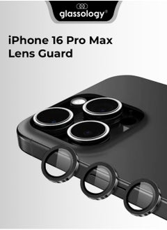 glassology iPhone 16 Pro Max Lens Guard Scratch Resistant Anti-Fingerprint Camera Protection (Black)  - Image 1