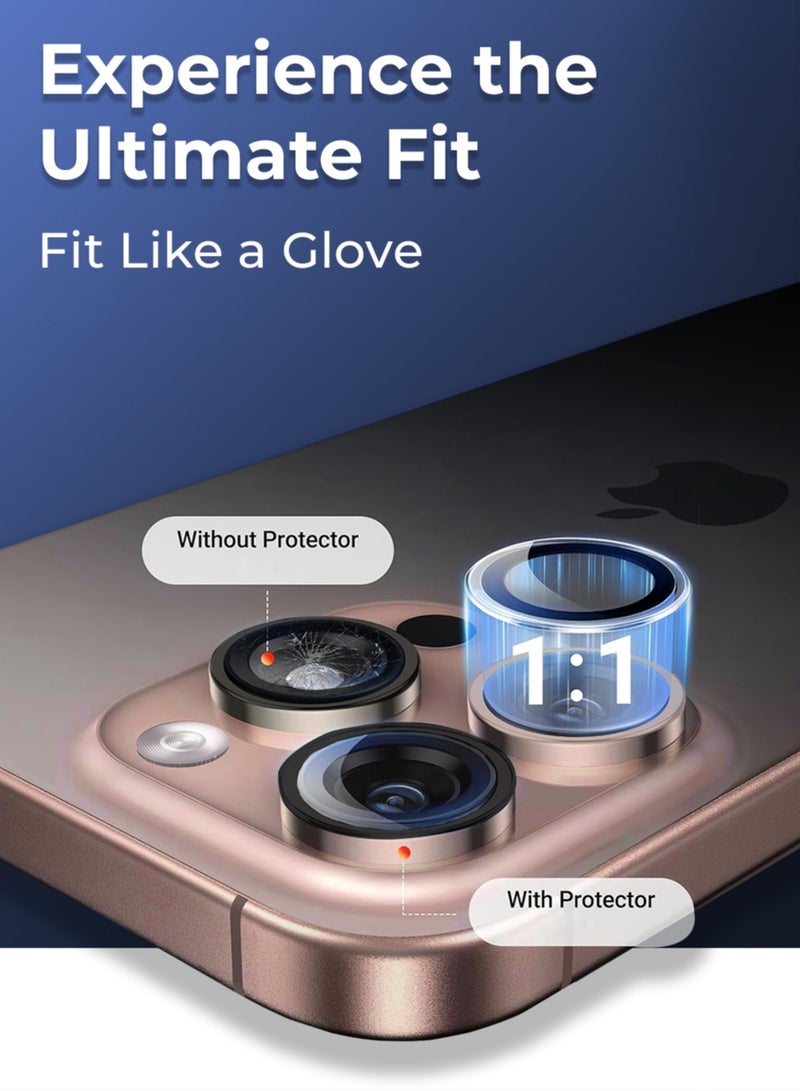 glassology حماية عدسة آيفون 16 برو ماكس مقاومة للخدوش ومضادة لبصمات الأصابع (أسود) - Image 3