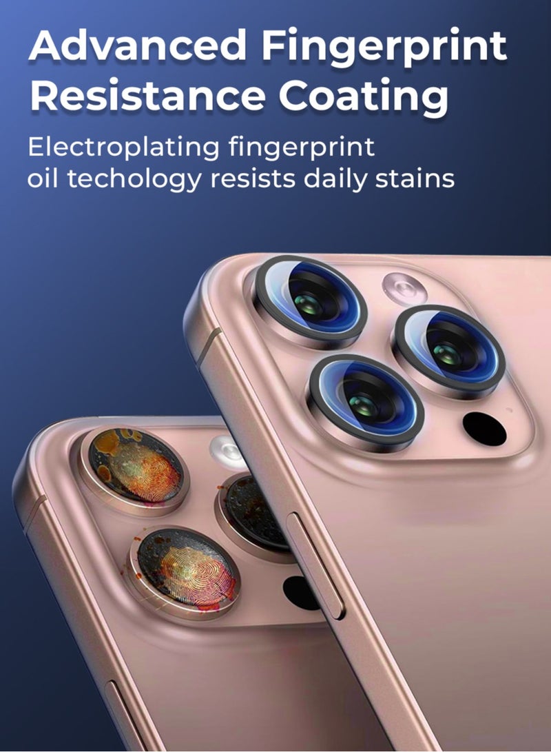 glassology حماية عدسة آيفون 16 برو ماكس مقاومة للخدوش ومضادة لبصمات الأصابع (أسود) - Image 4