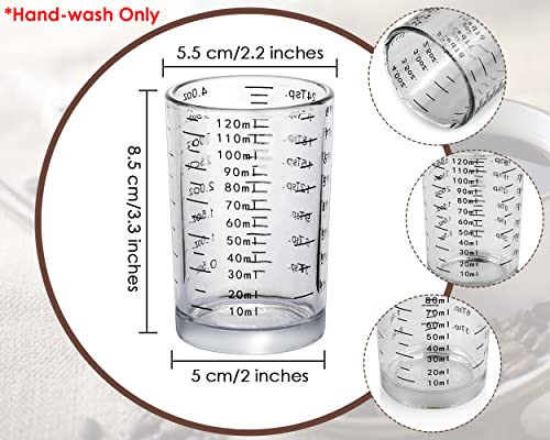 DS.DISTINCTIVE STYLE DS. DISTINCTIVE STYLE Measuring Cup 2 Pieces Shot Glass Measuring Cup with 4 Kinds of Measuring Scale for Small Amount Liquid (Black, 120ml) - Image 2