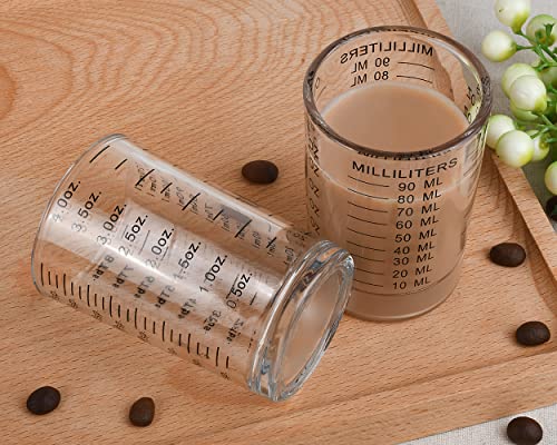 DS.DISTINCTIVE STYLE DS. DISTINCTIVE STYLE Measuring Cup 2 Pieces Shot Glass Measuring Cup with 4 Kinds of Measuring Scale for Small Amount Liquid (Black, 120ml) - Image 5