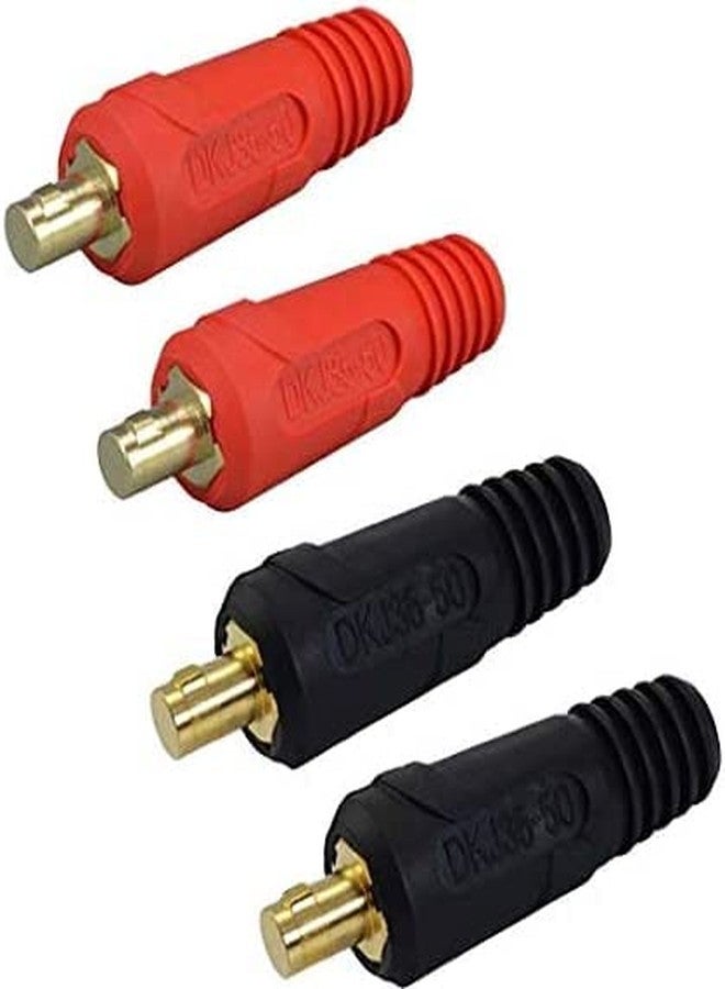 RIVERWELD موصل لوحة كابل لحام TIG من RIVERWELD، طراز DKJ35-50، بقدرة 315 أمبير، متوفر باللونين الأحمر والأسود، بتصميم Dinse سريع التركيب، 4 قطع - Image 1