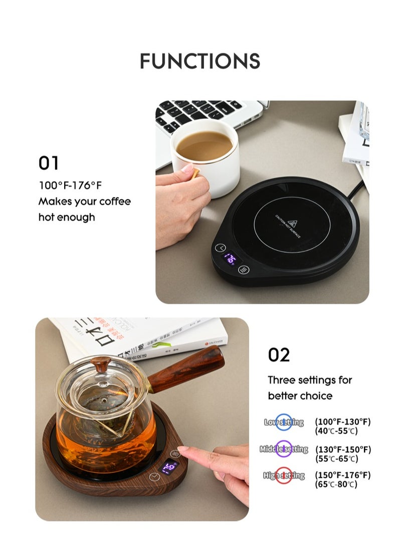 Coffee Heating Pad with Three Adjustable Levels, 40-80 ℃ Drinks Thermostat Coaster - Image 4