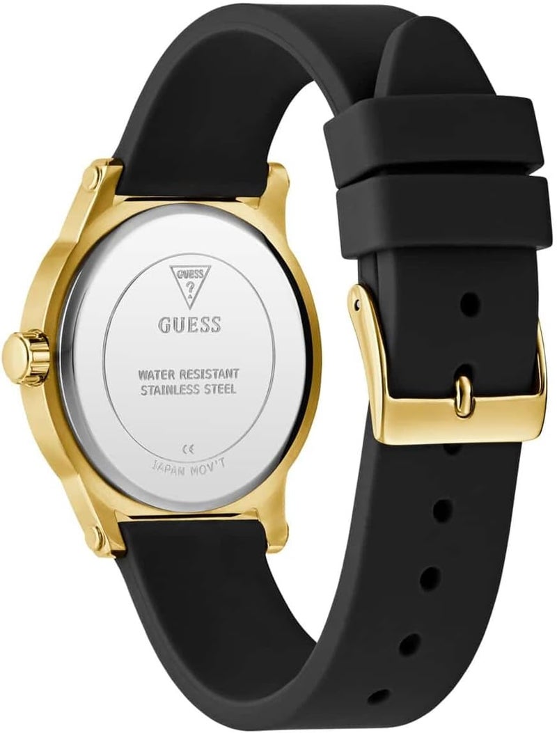 GUESS Women's Analog Watch with Black Silicone Strap - Image 3