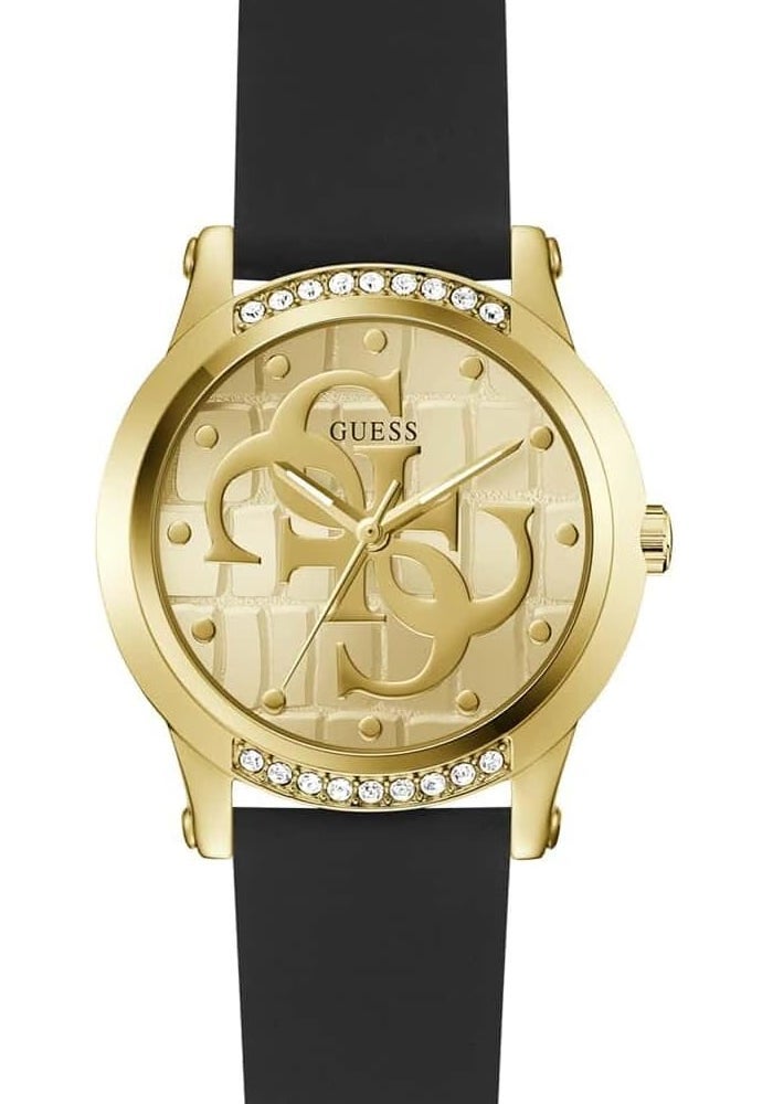 GUESS Women's Analog Watch with Black Silicone Strap - Image 1