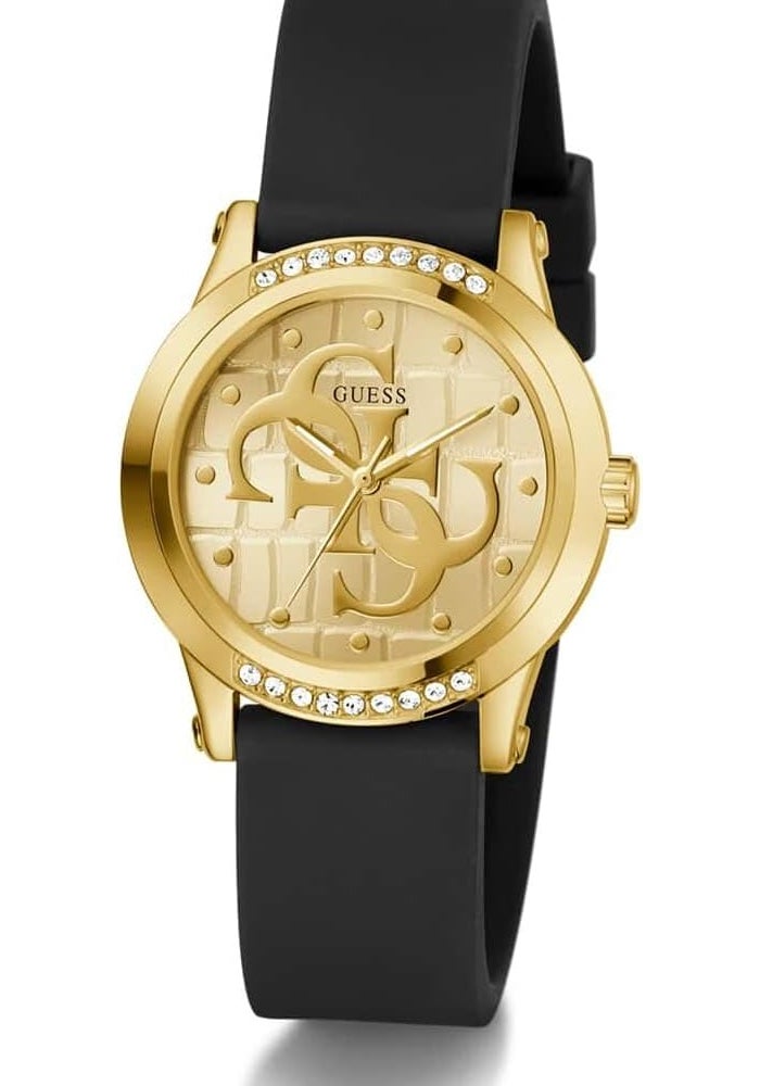 GUESS Women's Analog Watch with Black Silicone Strap - Image 4