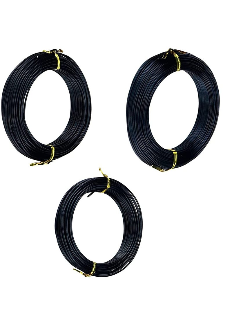 Captaintech 3 Pcs Bonsai Training Wires, Anodized Aluminum Bonsai Training Wires Bonsai Craft Aluminum Wire Bonsai Plant Training Wire for Holding Bonsai Branches Small Trunks (2.0mm, 3.0mm, 4.0mm) - Image 1