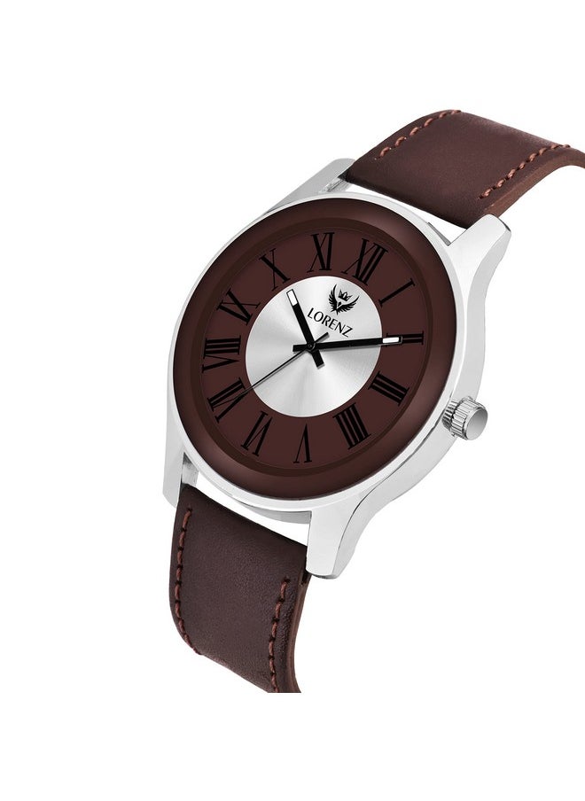 Lorenz LORENZ Leather Combo Of Two Tone Dial Analog Couple Watch For Men & Women Am-12A,Band Color-Brown  - Image 3