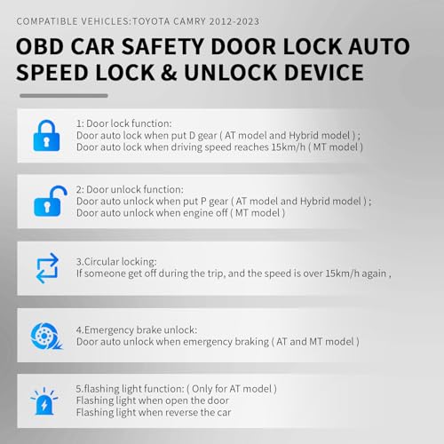 Forten Kingdom OBD Car Door Auto Speed Lock Unlock Intelligent Device Module Accessories for Camry 2012-2023 Plug and Play - Image 2