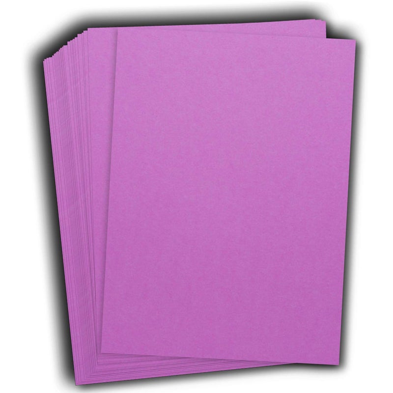 Hamilco Colored Cardstock Scrapbook Paper 8.5" x 11" Pearly Purple Color Card Stock Paper 50 Pack - Image 1