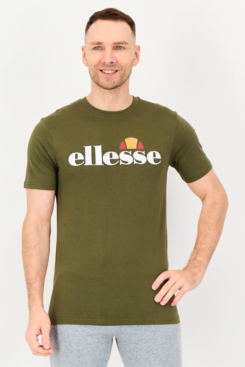 Ellesse تي شيرت رياضي للرجال بأكمام قصيرة مناسب في الهواء الطلق، زيتوني - Image 1