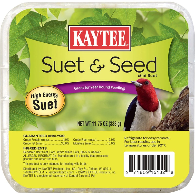 Kaytee Suet & Seed High Energy Suet 11.75 Ounces - Image 1
