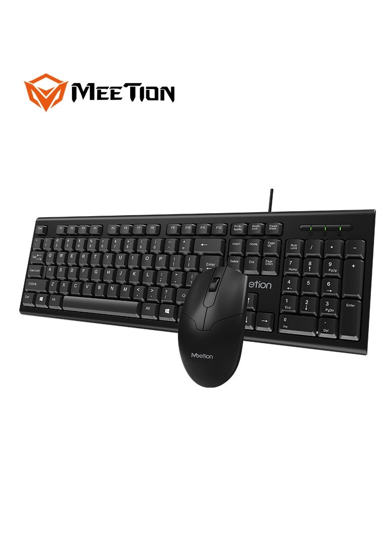 Meetion USB Wired Combo C100 Waterproof design Classic full-size layout High-quality membrane keyboard - Image 2