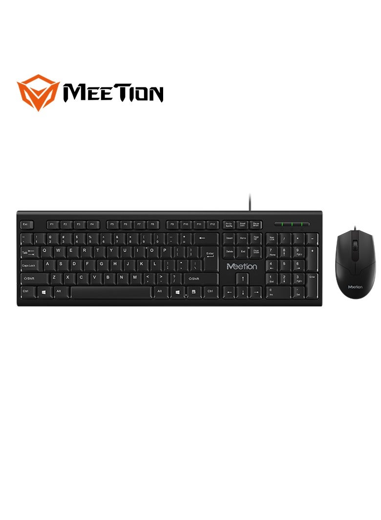 Meetion USB Wired Combo C100 Waterproof design Classic full-size layout High-quality membrane keyboard - Image 3