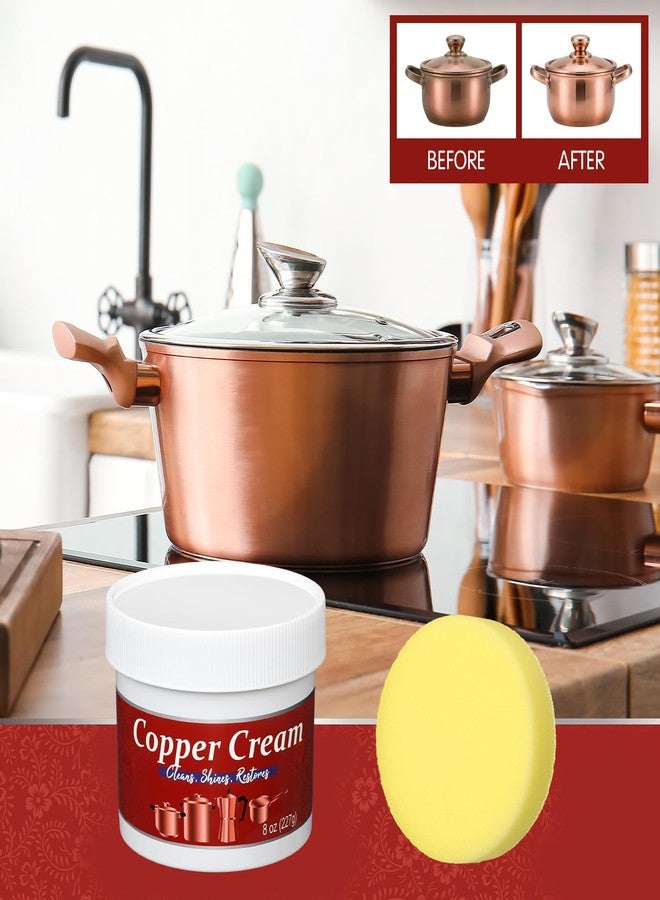 Heigble 4 Pack Silver and Copper Cream Cleaner and Polish Cream 8 Ounce Each Metal Polish for Silver Copper Brass Jewelry Chrome Sink Silverware Cleaner Brass Tarnish Remover - Image 3