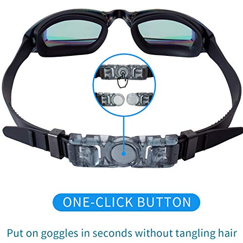 Keary Swim Goggles Pack of 2 Anti-Fog Swimming Goggles for Adults Women Men Youth Junior, No Leaking UV Protection Waterproof Mirrored Lens Triathlon Pool Goggles with 3 Size Nose Pieces & Earplugs - Image 5