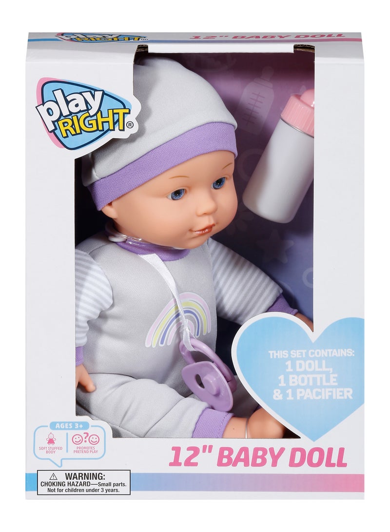 Play Right 12 Baby Bella Doll with Bottle and Magnetic Pacifier