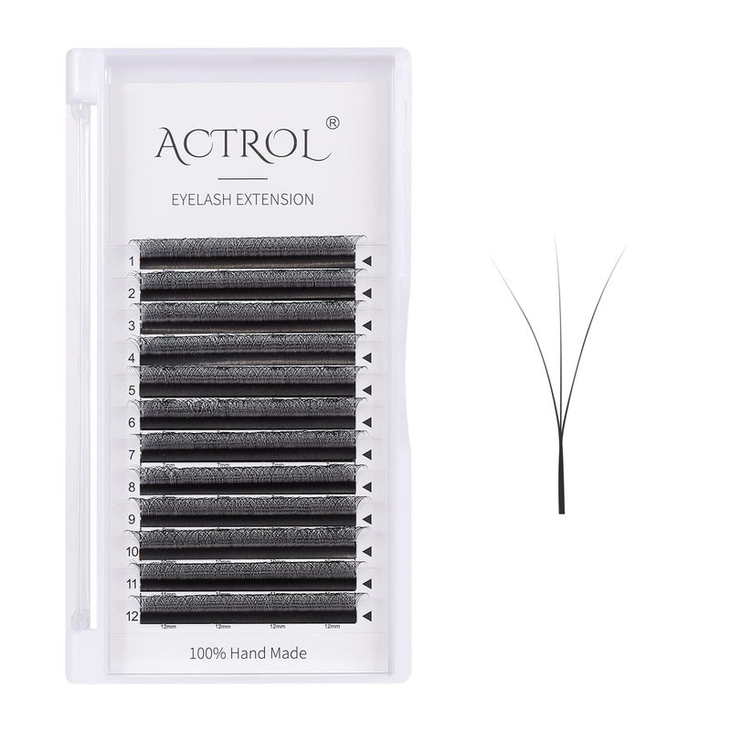 W Eyelash Extensions 3D Volume 007D Curl 10mm Easy Fan Wshaped Lash Premades Cluster Black W Lash