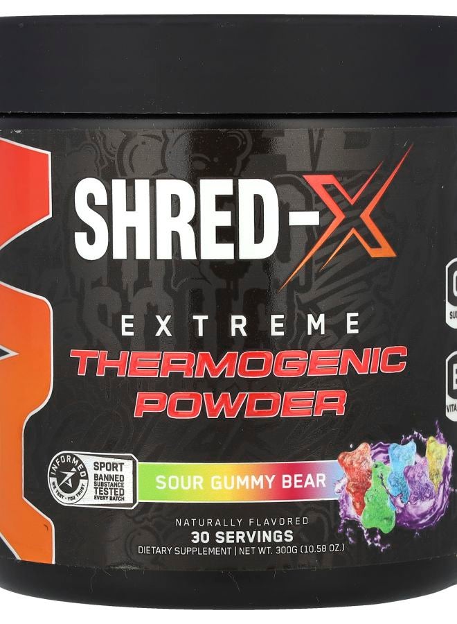 Abe Shred-X Extreme Thermogenic Powder Sour Gummy Bear 10.58 oz (300 g) - Image 1