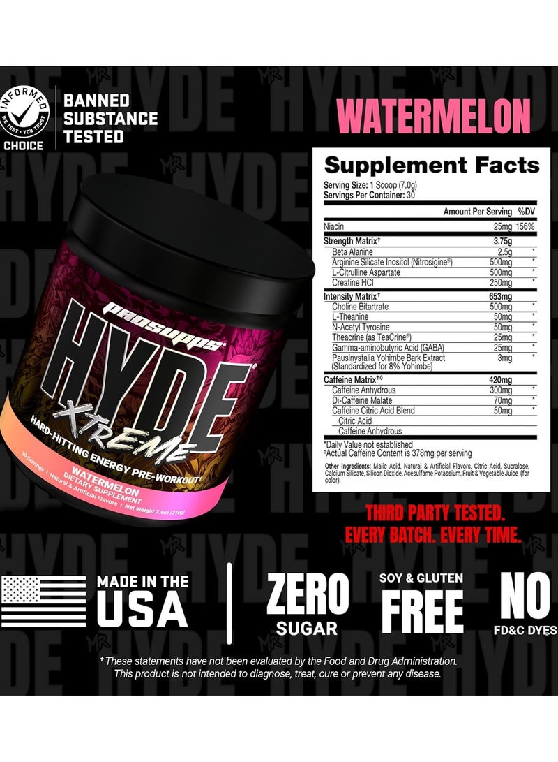 ProSupps Mr. Hyde Xtreme Pre-Workout - Watermelon Rush - (210g) - Image 3
