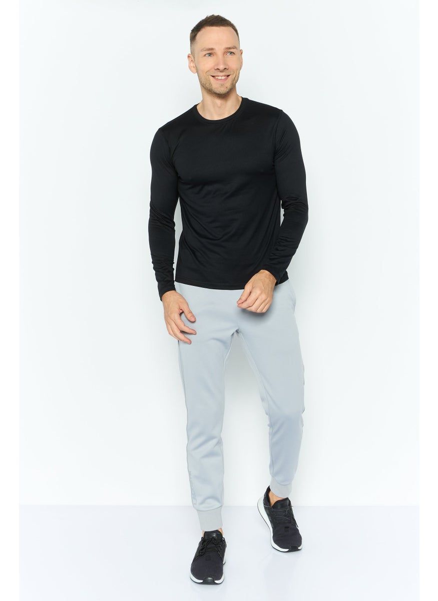 90 Degree By Reflex Men Sportswear Fit Long Sleeve Yoga Shirt, Black  - Image 2