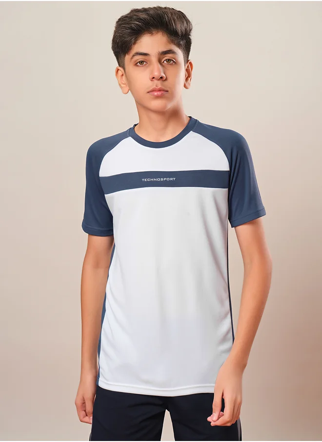 Technosport Boys Color Block Raglan Sleeves T-Shirt