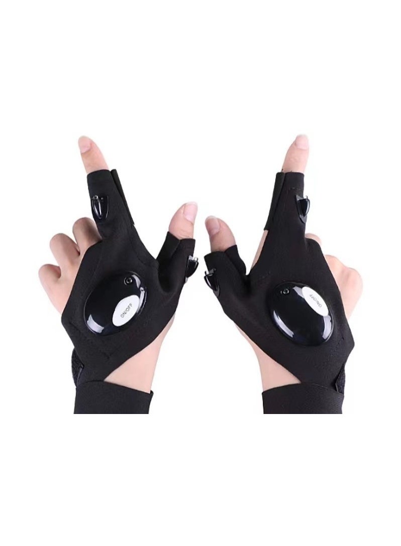 Flashlight Gloves for Men Flexible LED Gloves for Working in Darkness and Night Reading Finger Light Gloves for Mechanic Work and Other Outdoor Activities - Image 1