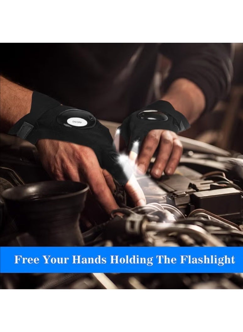Flashlight Gloves for Men Flexible LED Gloves for Working in Darkness and Night Reading Finger Light Gloves for Mechanic Work and Other Outdoor Activities - Image 4