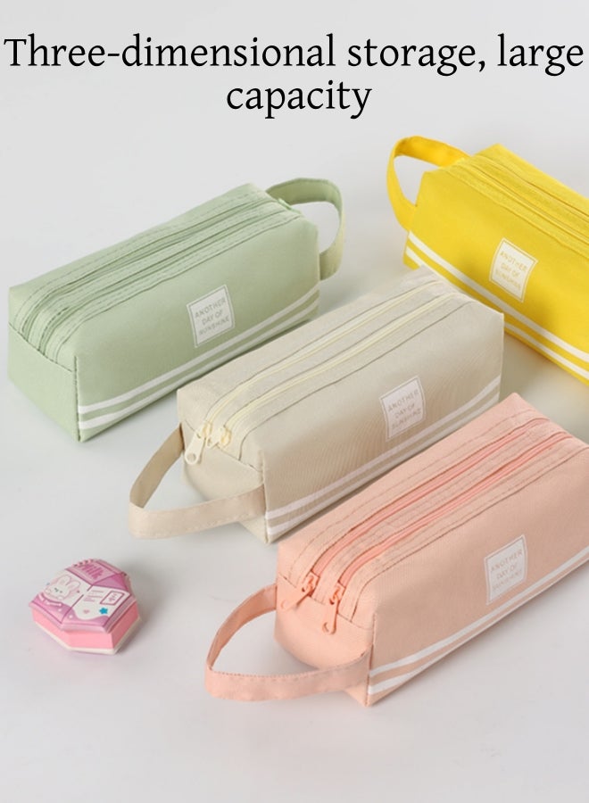 Loquat Double Compartment Oxford Pencil Case, Compact Multi-Pocket Pencil Case, Can Be Used As A Cosmetic Bag, Durable And Dustproof, Suitable For Boys Or Girls, Students, School, College Or Office, - Image 3