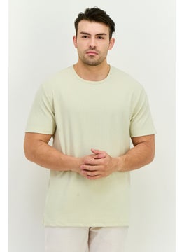 French Connection Men Crew Neck Short Sleeve Textured T-shirts, Cream  - Image 1
