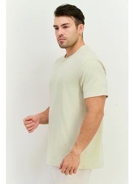 French Connection Men Crew Neck Short Sleeve Textured T-shirts, Cream  - Image 2