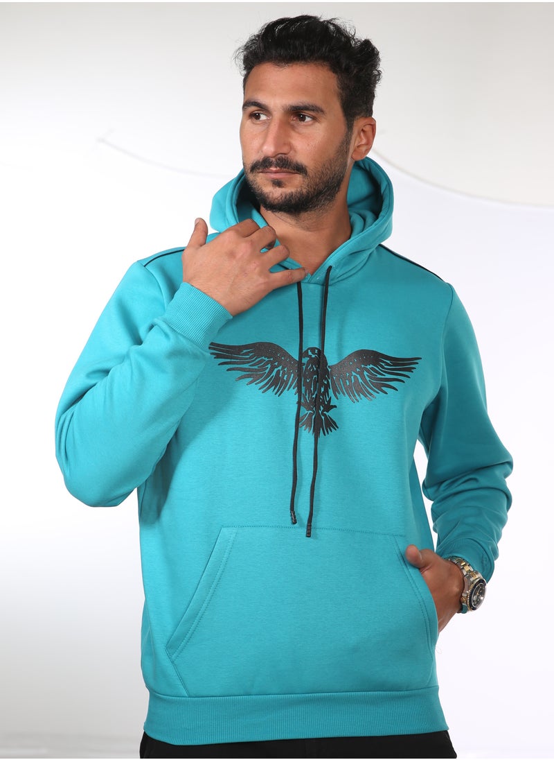 هيرو بايسك - هودى ميلتون مطبوع ايجيل - جنزارى - لارج - Image 1