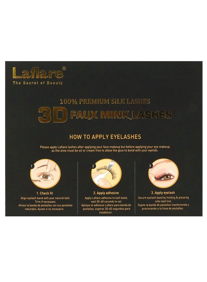 Laflare رموش حرير 3D صناعية من مزيج المنك عبوة متعددة 5 أزواج مظهر طبيعي خفيف احترافي سهل التطبيق بأسلوب محبوك (43X5P) - Image 4