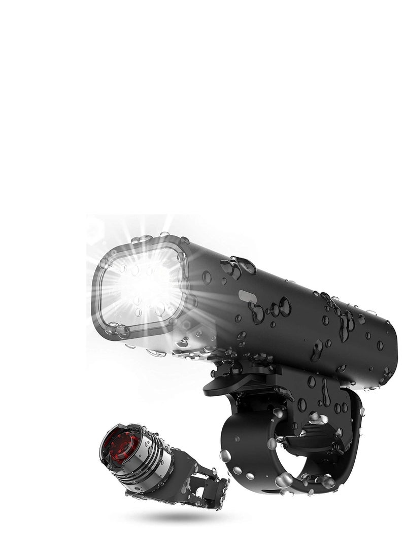 Y&D - 2021 Bike Light Set, USB Rechargeable Super Bright LED Waterproof Headlight Front Lights and Back Rear Lights, Easy Mount 4 Mode Cycle Fits All Bicycles - Image 1