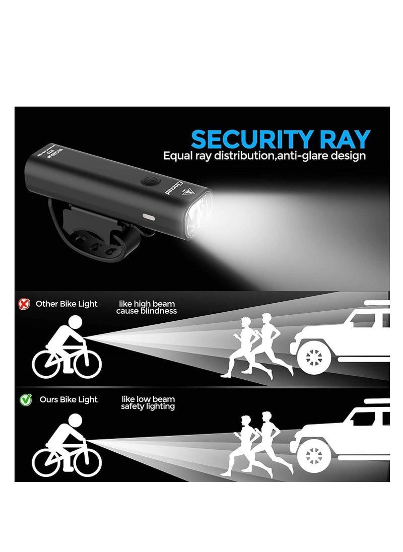 Y&D - 2021 Bike Light Set, USB Rechargeable Super Bright LED Waterproof Headlight Front Lights and Back Rear Lights, Easy Mount 4 Mode Cycle Fits All Bicycles - Image 1