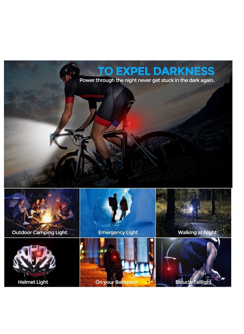 Y&D - 2021 Bike Light Set, USB Rechargeable Super Bright LED Waterproof Headlight Front Lights and Back Rear Lights, Easy Mount 4 Mode Cycle Fits All Bicycles - Image 1