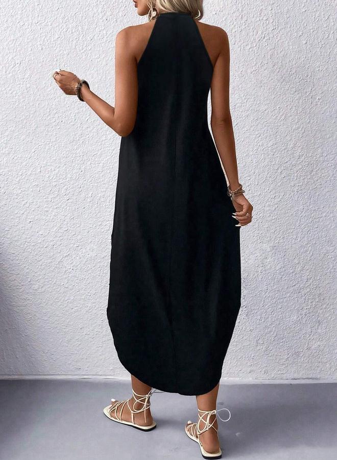 Take Two Black Sleeveless Curved Hem Maxi Dress - Image 3