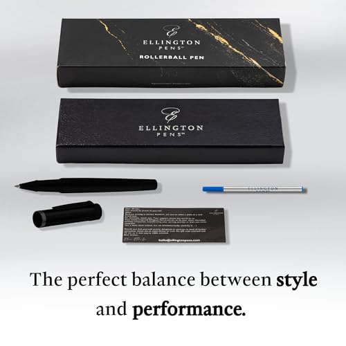 Ellington Pens Luxury Rollerball Pen Set - Smooth Writing, Elegant Design, Quick-Drying, Refillable Liquid Ink, 2 Refills (Black, Blue), Ideal for Professionals, Students - Image 5