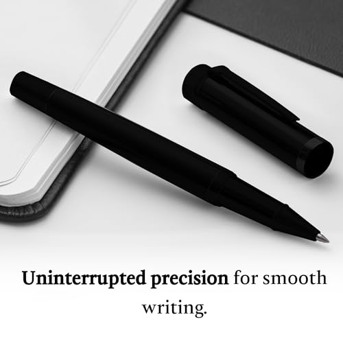 Ellington Pens Luxury Rollerball Pen Set - Smooth Writing, Elegant Design, Quick-Drying, Refillable Liquid Ink, 2 Refills (Black, Blue), Ideal for Professionals, Students - Image 2