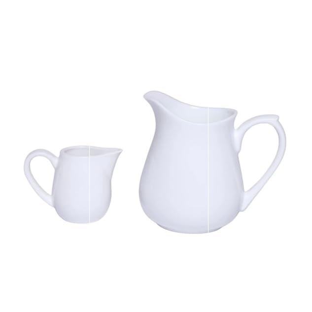 Mirakii 325 ml Porcelain Sauce Boat or Tea or Gravy Pot with 60 ml Creamer Milk Pot Microwave and Dishwasher Safe (Mirakii 86) - Image 1