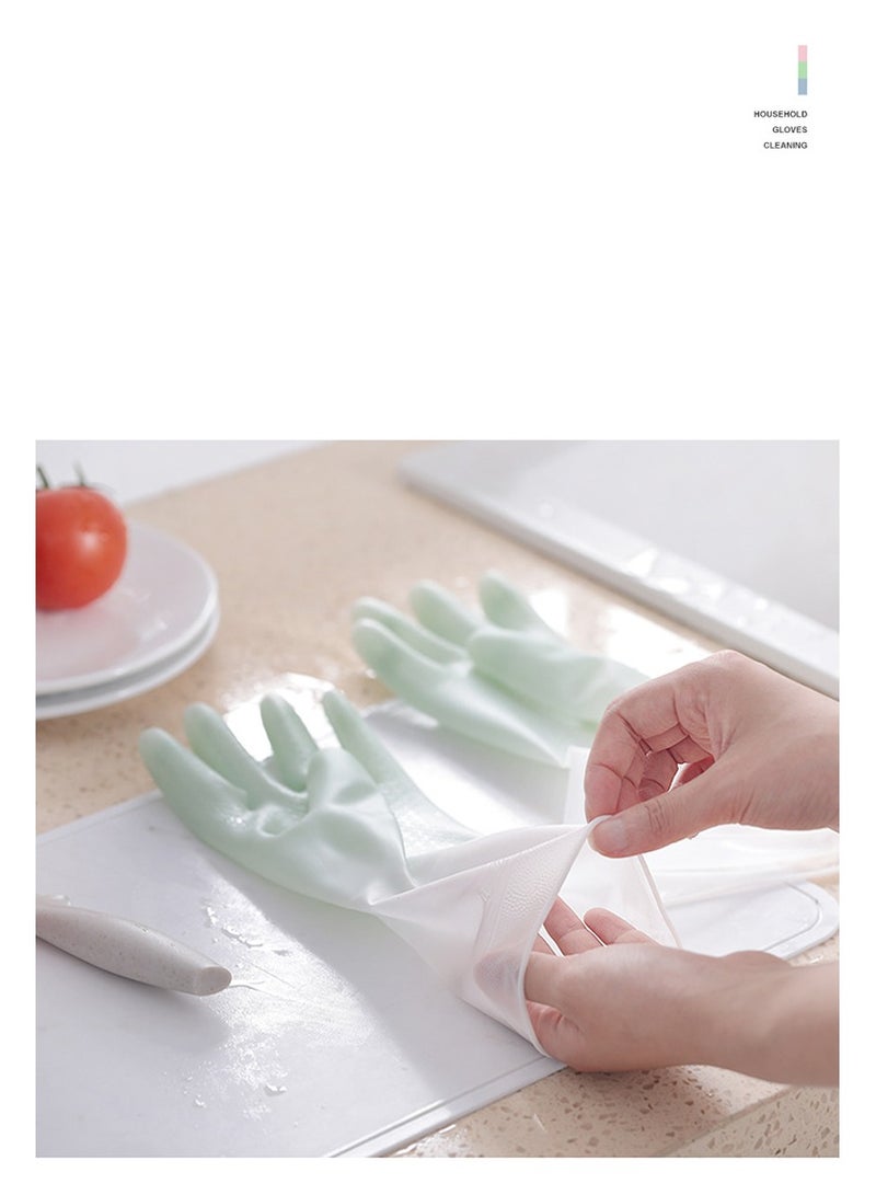 Multifunctional Kitchen Dishes Cleaning Waterproof Long Sleeved Skin Care Gloves Dishwashing Gloves Rubber Cleaning Gloves for Household Non Slip Household Cleaning Gloves - Image 3