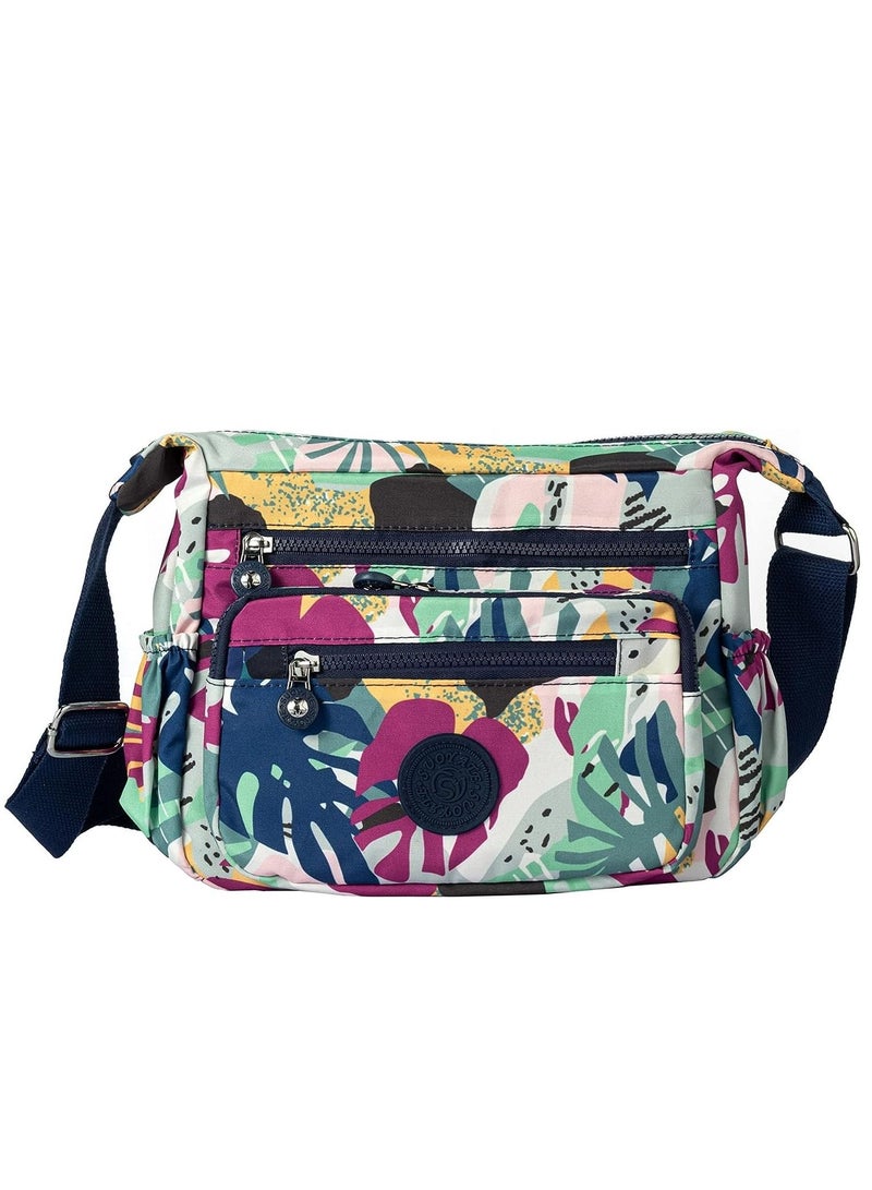 KASTWAVE Women's Waterproof Multi-Pocket Crossbody Handbags Casual Printed Canvas Shoulder Bags for Outdoor - Image 1