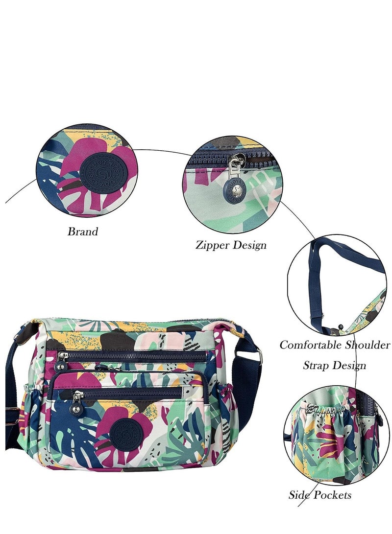 KASTWAVE Women's Waterproof Multi-Pocket Crossbody Handbags Casual Printed Canvas Shoulder Bags for Outdoor - Image 3