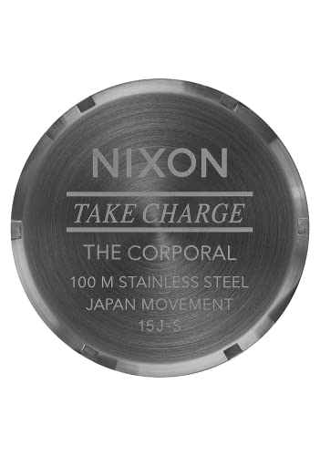NIXON ساعة نيكستون كوربورال SS A3461062-00. لون رمادي مطفي وأسود للرجال (وجه ساعة رمادي مطفي وأسود بحجم 48 مم. حزام رمادي بحجم 24 مم) - Image 5