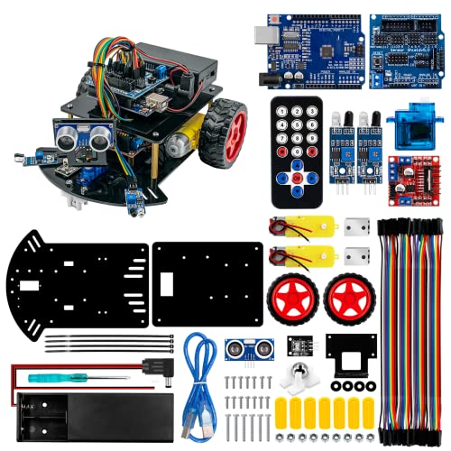 Hosyond مجموعة سيارة روبوت ذكية من هوسيوند، سيارة تحكم عن بعد 2WD متوافقة مع Arduino IDE مع دليل تعليمات - Image 1