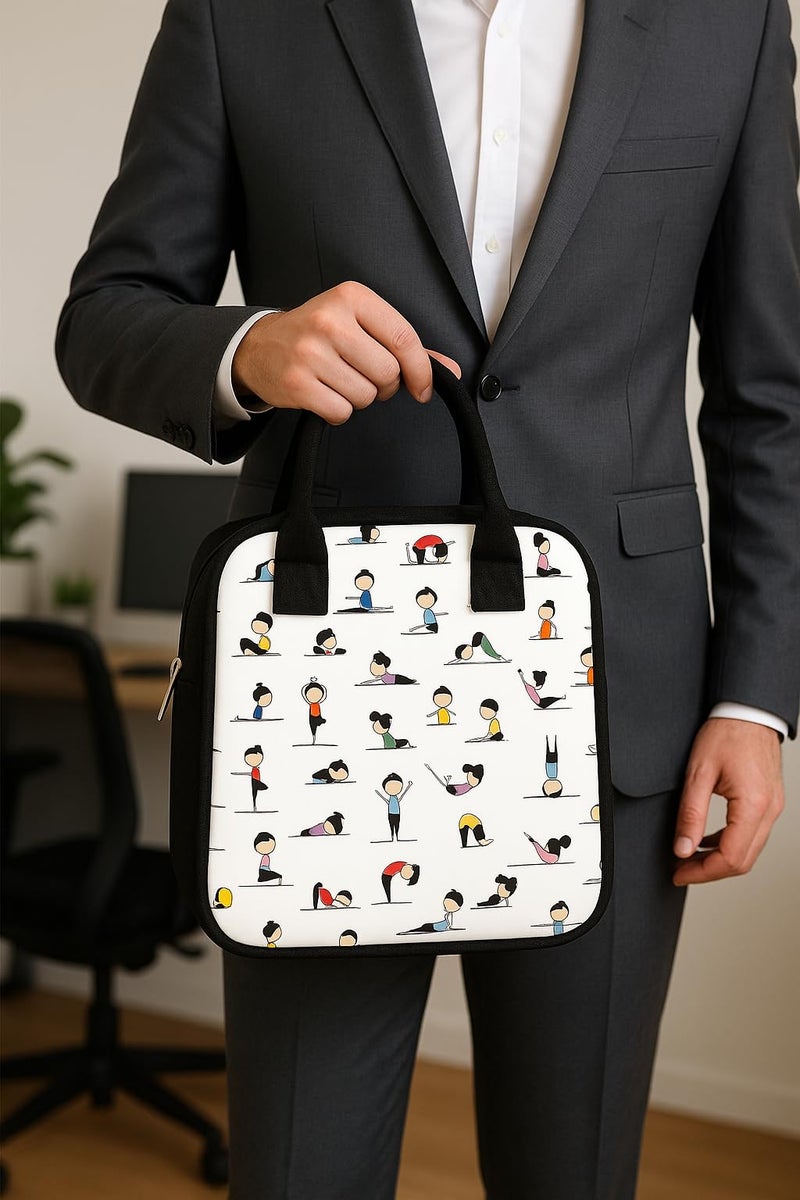 Nibbler Lunch Bag Office Tiffin Bags for Men Women | Insulated Hot Cold Travel Lunch Bag | for Lunch Tiffin Box & Bottle | Multi-use Storage I for Office & School (Yoga) - Image 2