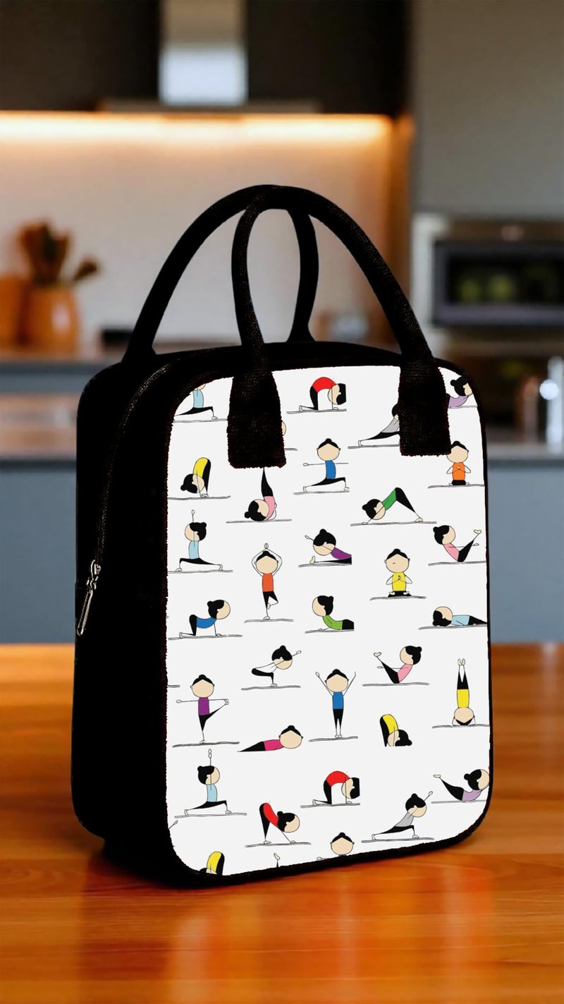 Nibbler Lunch Bag Office Tiffin Bags for Men Women | Insulated Hot Cold Travel Lunch Bag | for Lunch Tiffin Box & Bottle | Multi-use Storage I for Office & School (Yoga) - Image 4