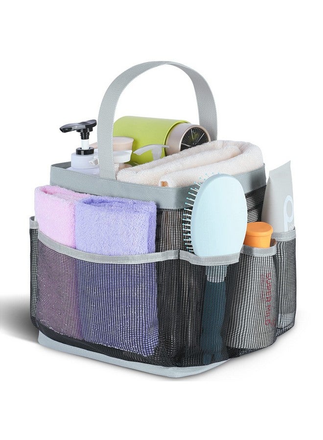 EUDELE Mesh Shower Caddy Portable for College Dorm Room Essentials with 8-Pocket Large Capacity for Beach,Swimming,Gym-Grey - Image 1