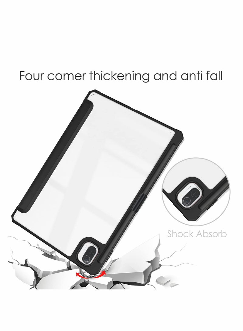 حافظة Xiaomi Pad 5 مقاس 11" - تصميم رفيع ثلاثي الطي مع خاصية السكون/الاستيقاظ التلقائي، حامل قلم ودعم متعدد الزوايا - أسود - Image 2