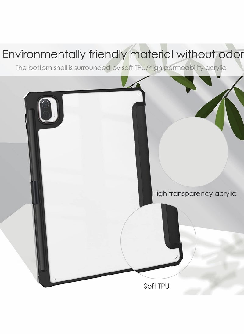حافظة Xiaomi Pad 5 مقاس 11" - تصميم رفيع ثلاثي الطي مع خاصية السكون/الاستيقاظ التلقائي، حامل قلم ودعم متعدد الزوايا - أسود - Image 5